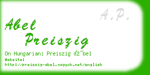 abel preiszig business card